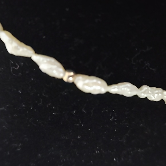 14K Bundle Seed Pearl/Gold Ball Necklace/Bracelet Set - Picture 3 of 5